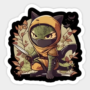 Kawaii Ninja Cat  Ninja Vintage Japanese Cat Kitten Lover Sticker